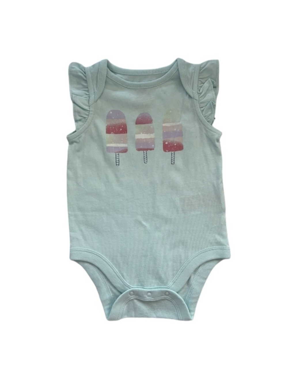 NWT Baby Gap Baby 100% Organic Cotton Blue Popsicle Body Suit Size 3-6 months
